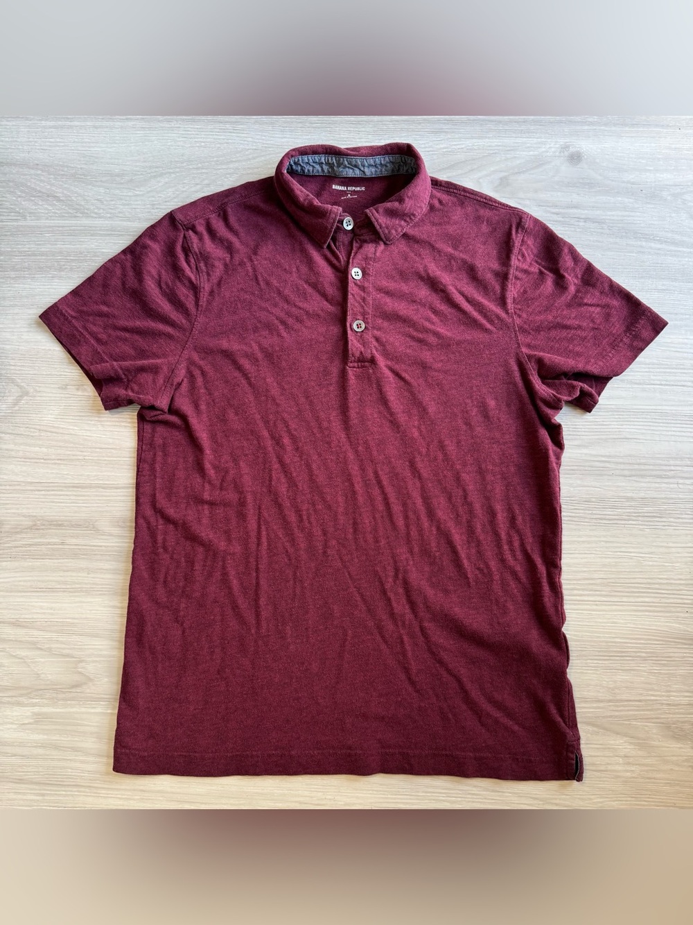 Banana Republic Men's Burgundy Short-Sleeve Polo
